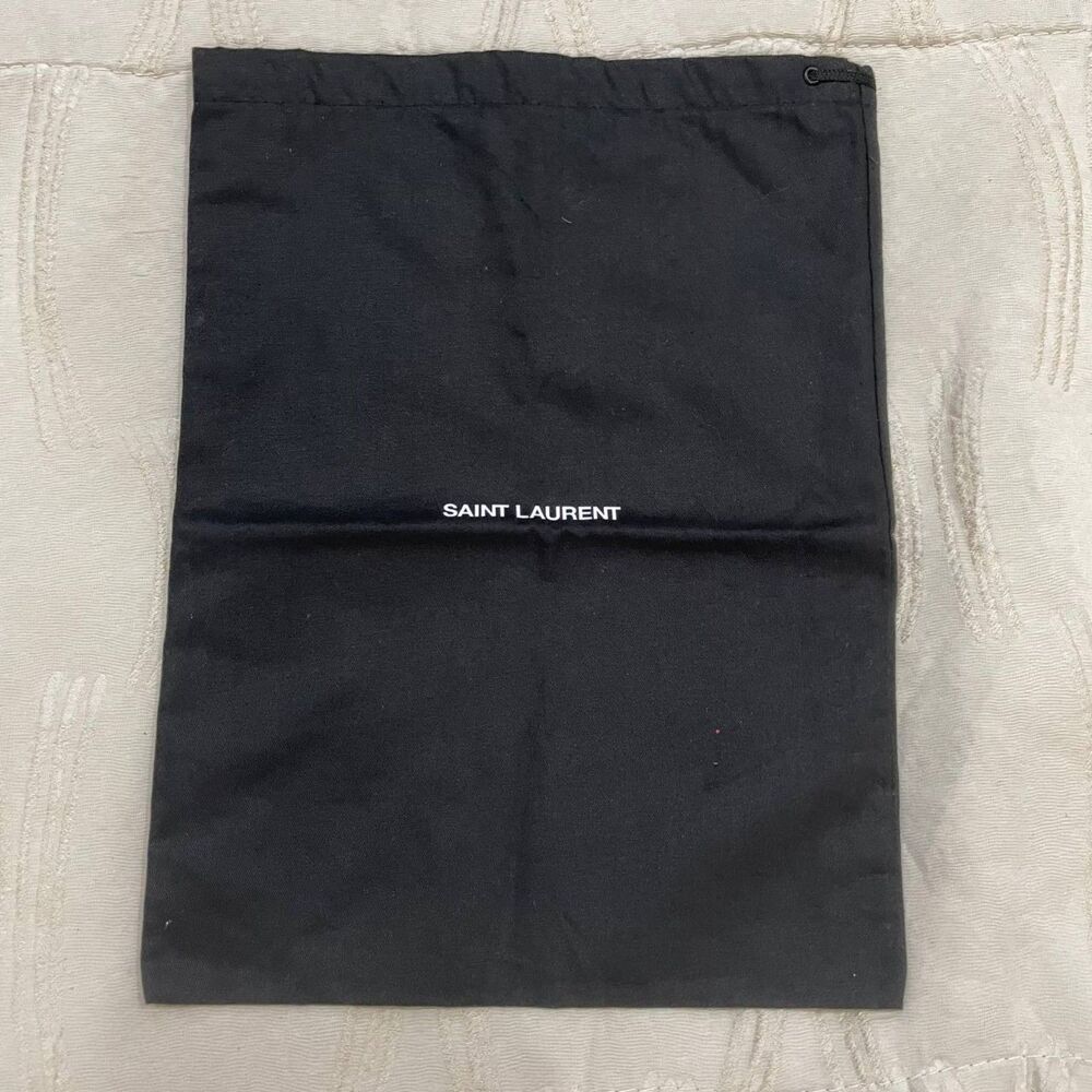Saint Laurent Black Dust Bag 13x10 Designer Drawstring Shoe Storage Pouch